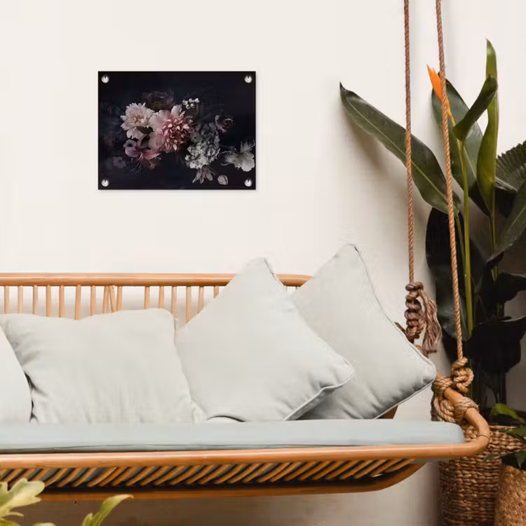 Tuinposter - Bloemen - Vintage - Pastel - Zwart - Boeket — 4