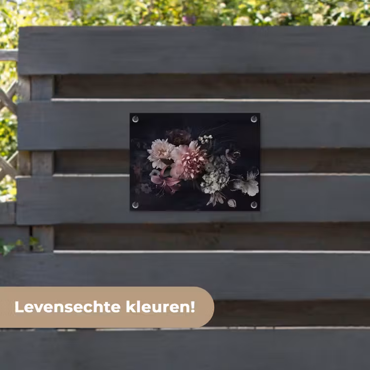 Tuinposter - Bloemen - Vintage - Pastel - Zwart - Boeket — 6