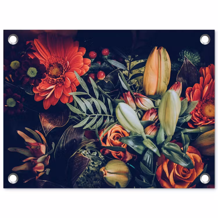 Tuinposter - Boeket - Stilleven - Bloemen - Planten - Rood — 1