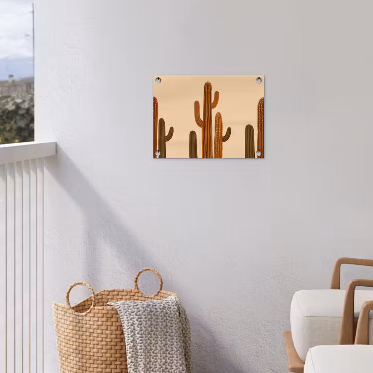 Tuinposter - Cactus - Woestijn - Zand - Bruin — 5