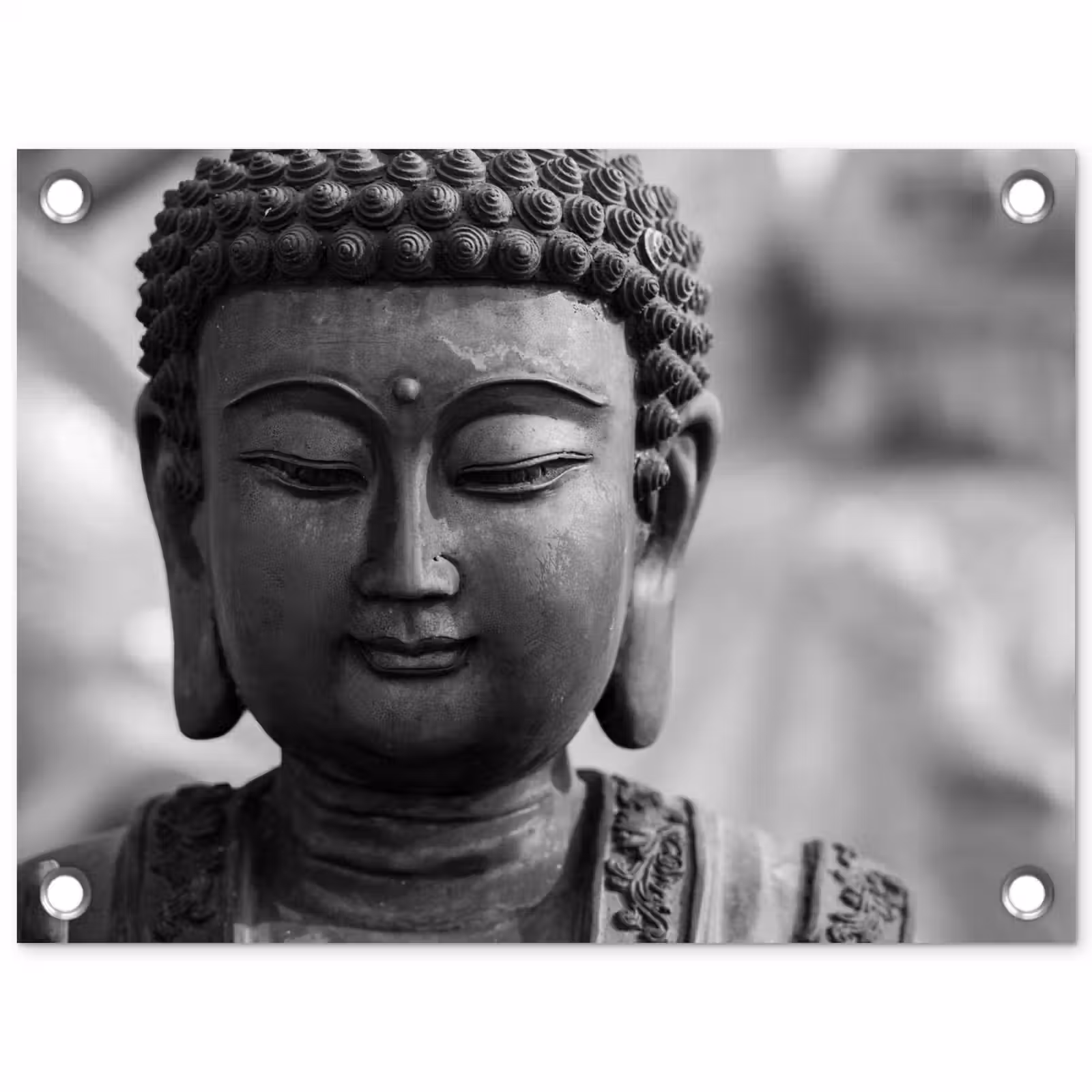 Tuinposter - Boeddha - Grijs - Spiritualiteit - Buddha beeld - Religie — 1