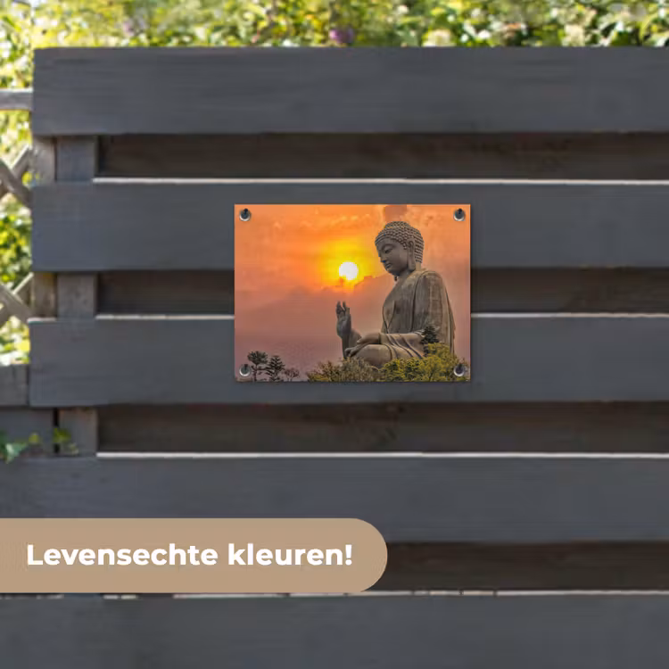 Tuinposter - Buddha - Zonsondergang - Boeddha beelden - Planten — 6
