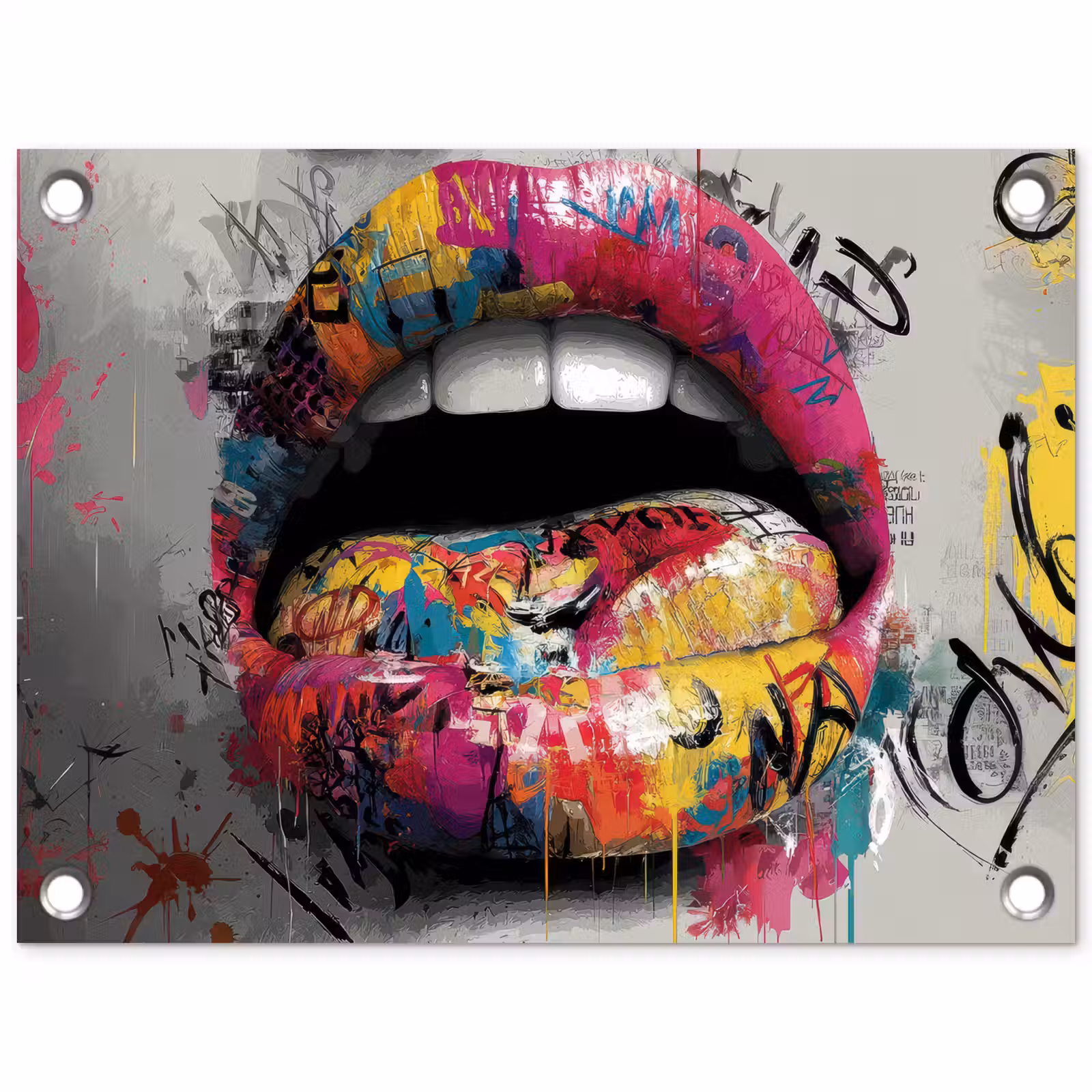 Tuinposter - Lippen - Graffiti - Expressief — 1