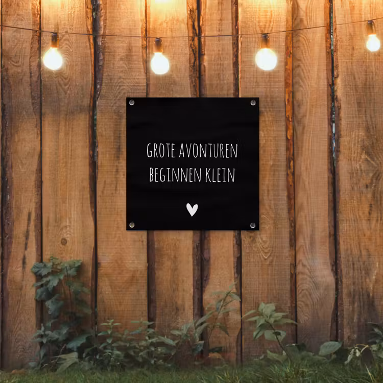 Tuinposter - Grote avonturen beginnen klein - Spreuken - Quotes — 2