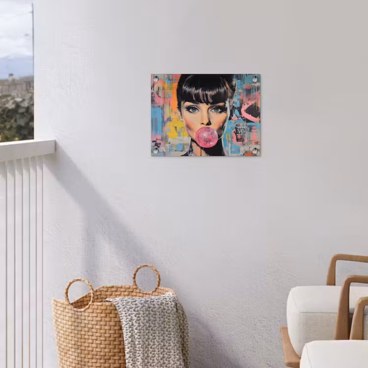 Tuinposter - Kauwgom - Vrouw - Penseelstreken - Modern — 5