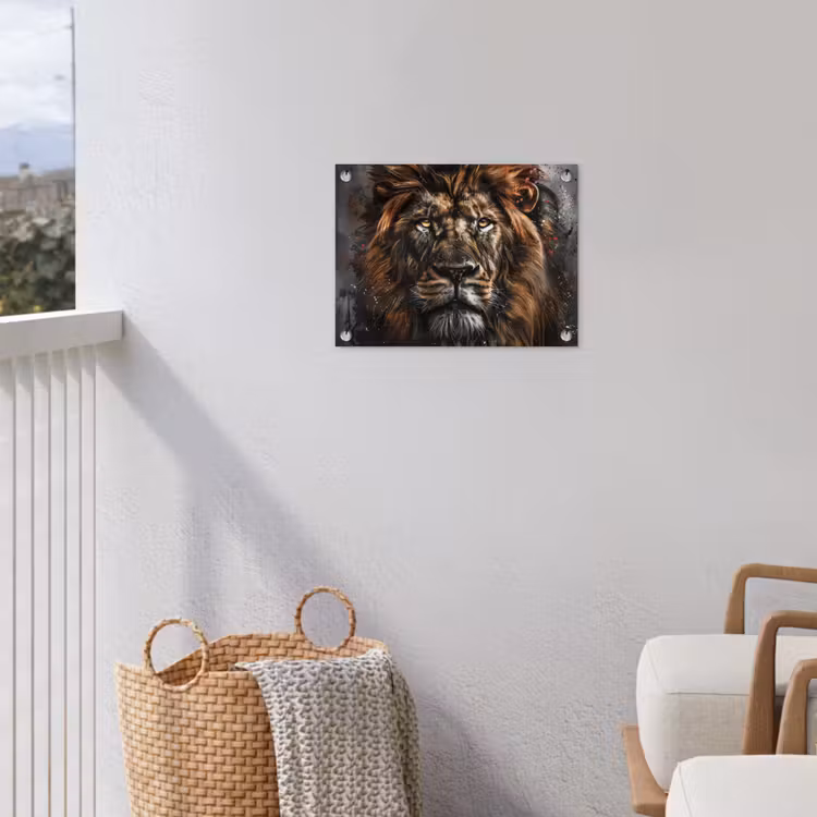 Tuinposter - Leeuw - Dieren - Portret - Zwart - Luxe — 5