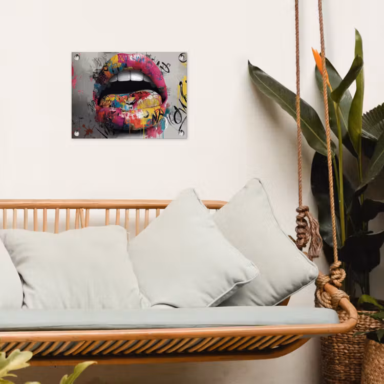 Tuinposter - Lippen - Graffiti - Expressief — 4