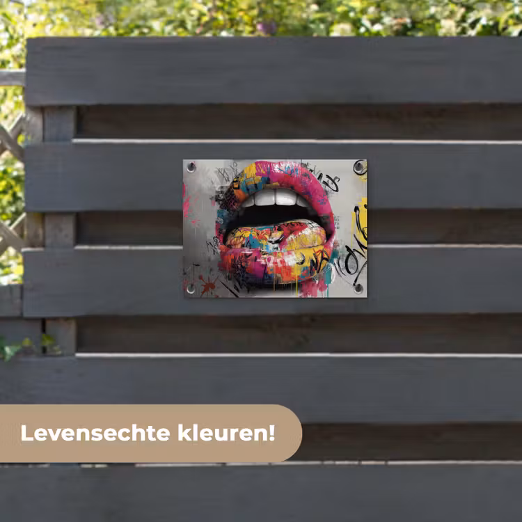 Tuinposter - Lippen - Graffiti - Expressief — 6