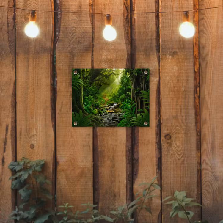 Tuinposter - Jungle - Water - Bladeren - Zon - Natuur — 2