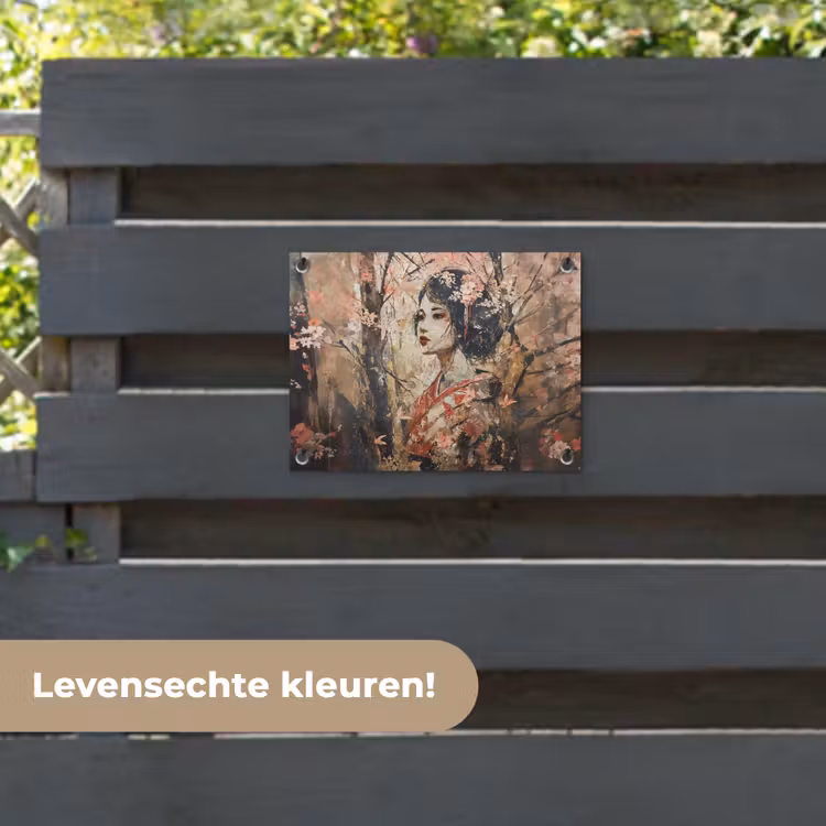 Tuinposter - Kimono - Vrouw - kersenbomen — 6
