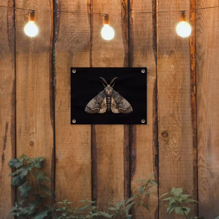 Tuinposter - Mot - Bladachtig - Grijs — 3