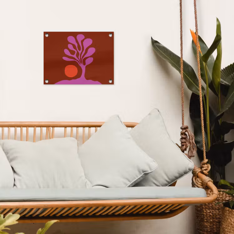 Tuinposter - Boom - Paars - Cirkel - Vloeiend — 4