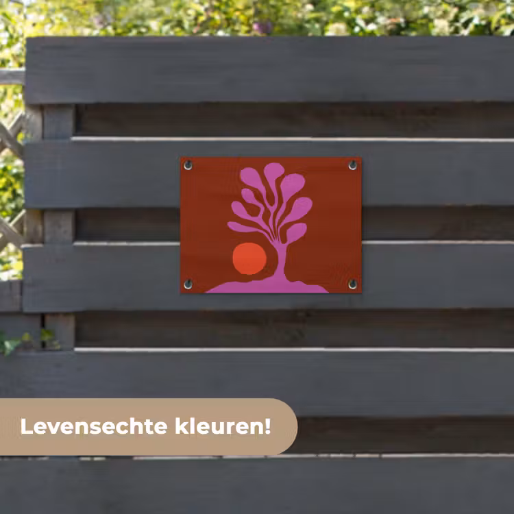 Tuinposter - Boom - Paars - Cirkel - Vloeiend — 6