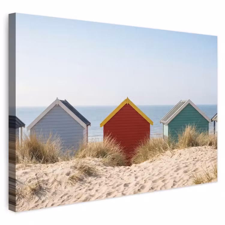 Buiten canvas - Strand - Huisjes - Kleurrijk - Duinen — 1