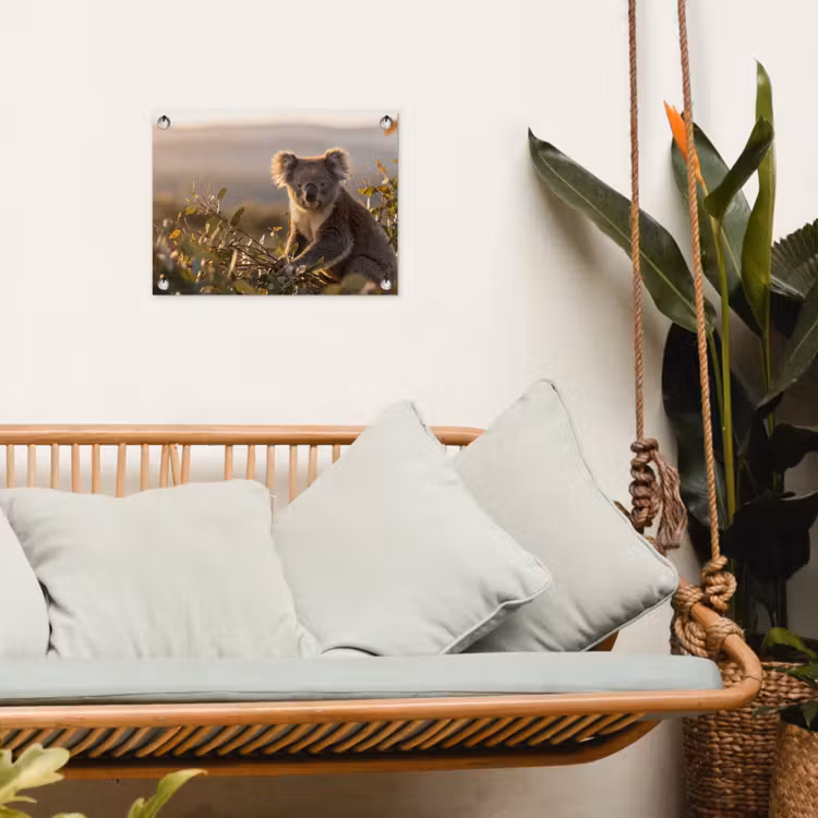 Tuinposter - Koala - Bladeren - Ochtendlicht — 4