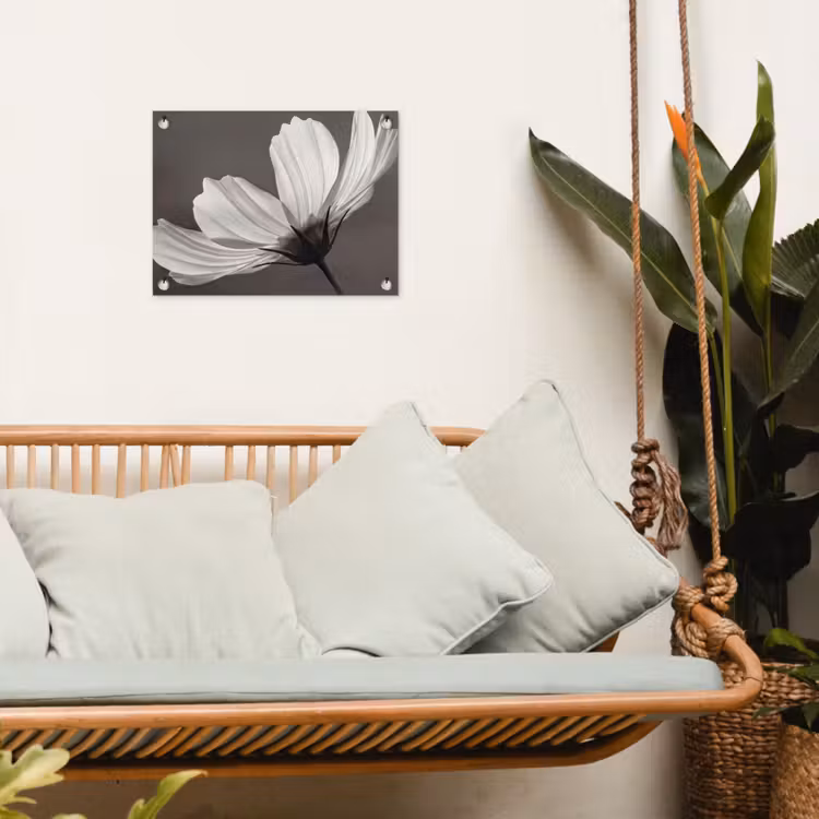Tuinposter - Bloem - Minimalistisch - Zwart - Wit — 4