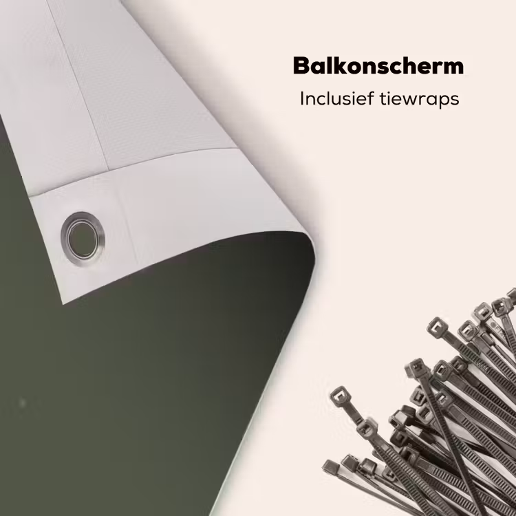 Balkonscherm - Groen - Effen kleur - Olijfgroen — 4