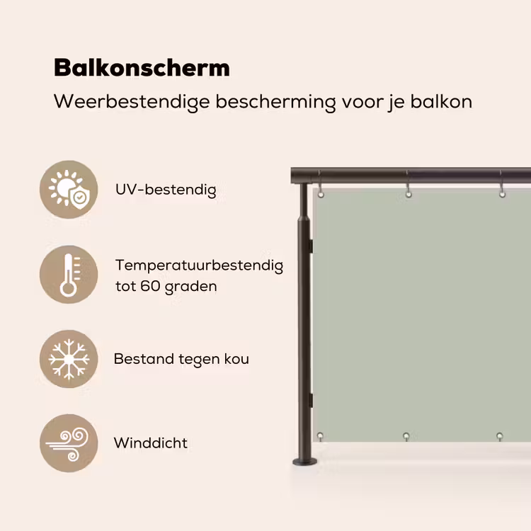 Balkonscherm - Mintgroen - Effen kleur — 3