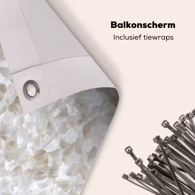 Balkonscherm - Wit - Penseelstreken - Reliëfeffect — 4