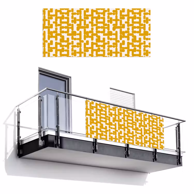 Balkonscherm - Geel - Beige - Patroon — 1
