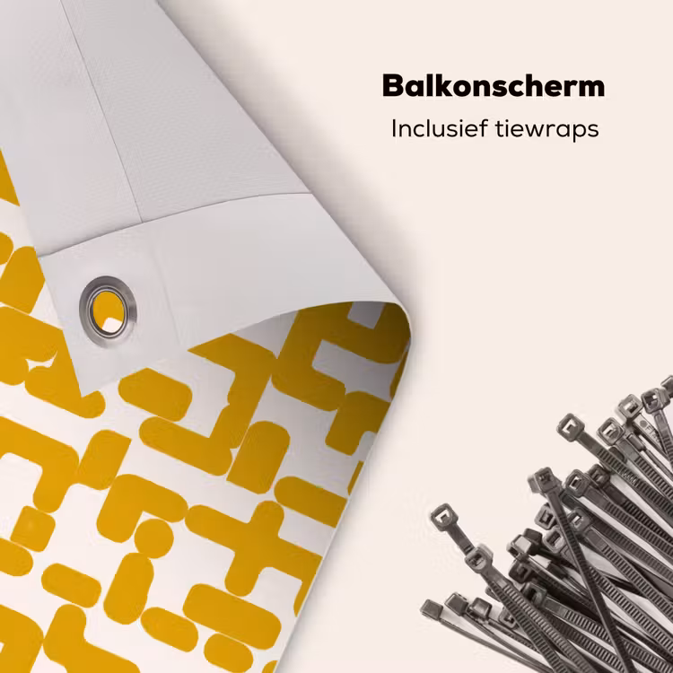Balkonscherm - Geel - Beige - Patroon — 4