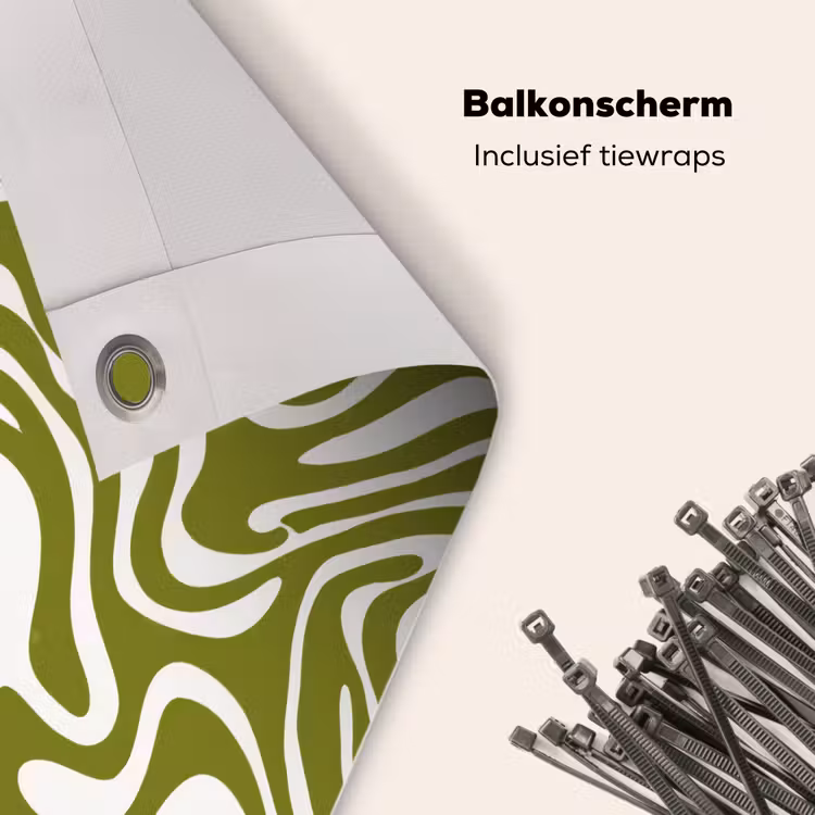 Balkonscherm - Lijnpatroon - Groen - Organisch — 4