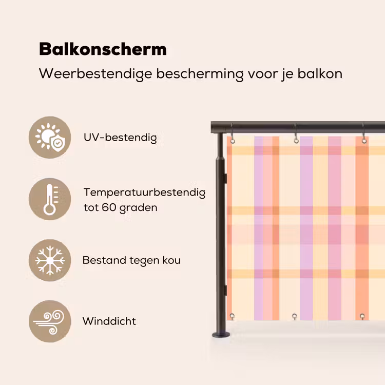Balkonscherm - Pastel - uitpatroon - Geometrisch — 3