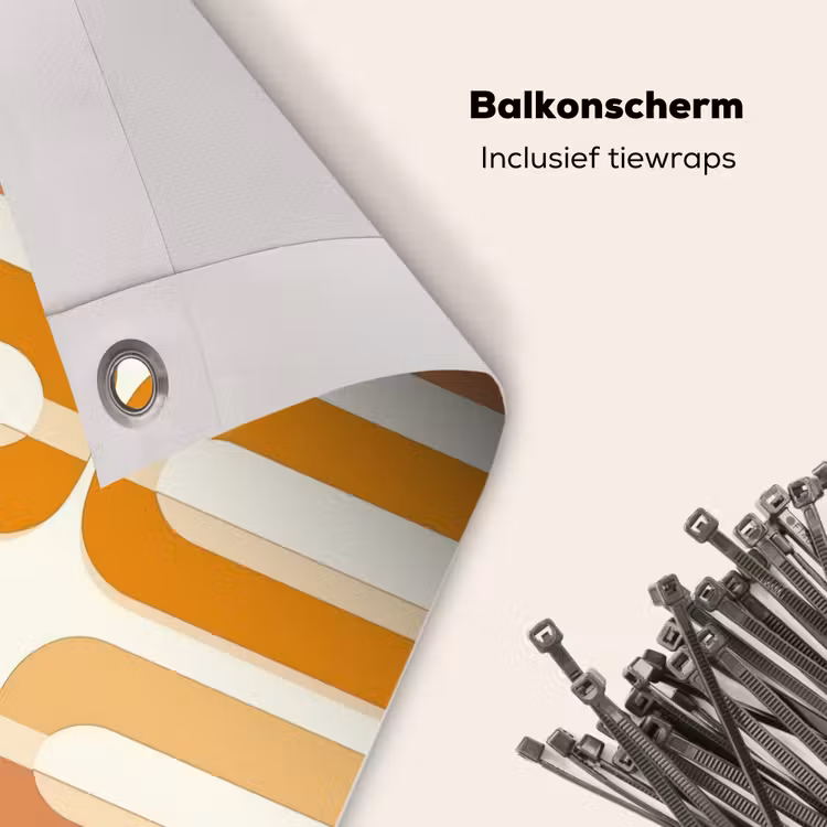 Balkonscherm - U-vorm - Retro - Oranje — 4