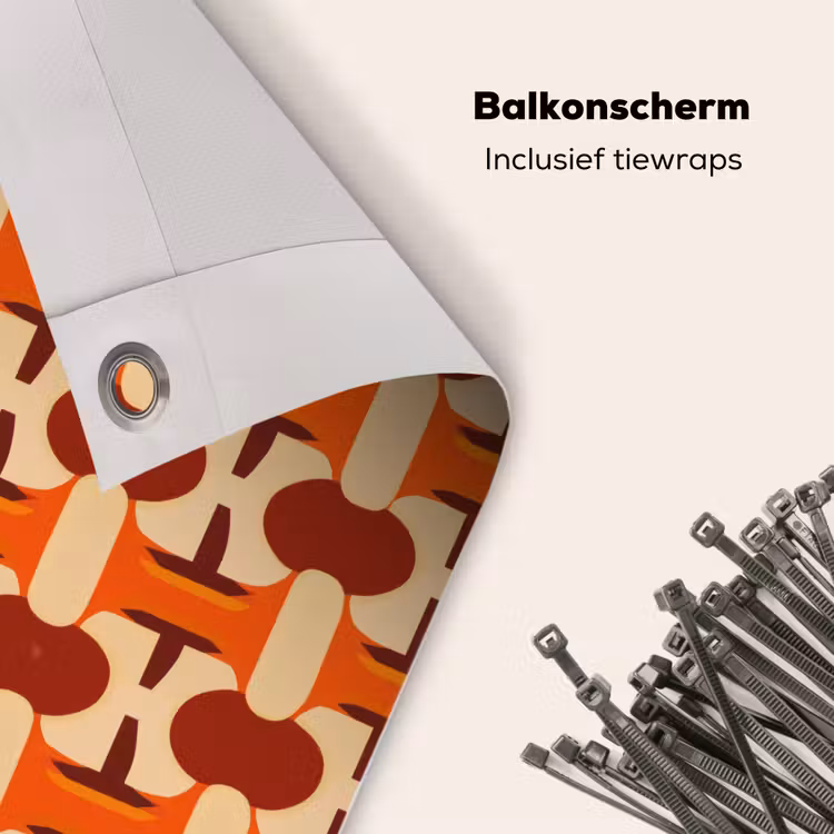 Balkonscherm - Geometrisch - Retro - Oranje — 4