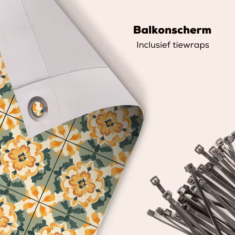 Balkonscherm - Keramiek - Verweerd - Kleurrijk — 4