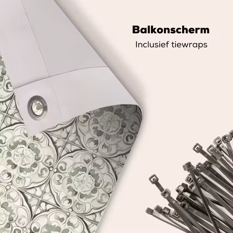 Balkonscherm - Krulornament - Tegel - Groen — 4