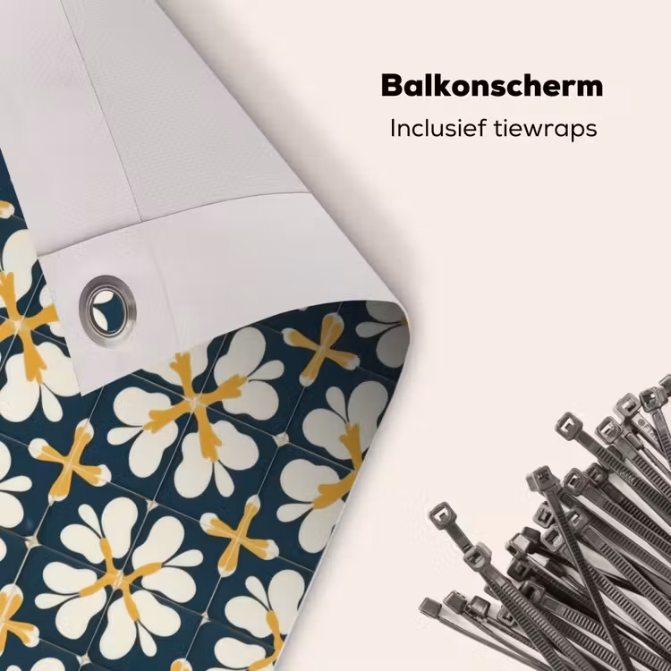Balkonscherm - Motief - Tegel - Okergeel — 4