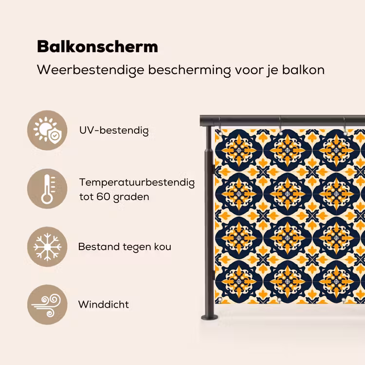 Balkonscherm - Patroon - Siertegel - Kleurrijk — 3