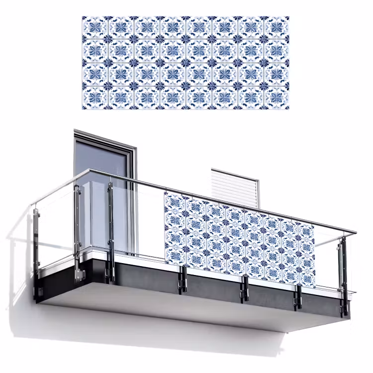 Balkonscherm - Patroon - Tegel - Blauw — 1