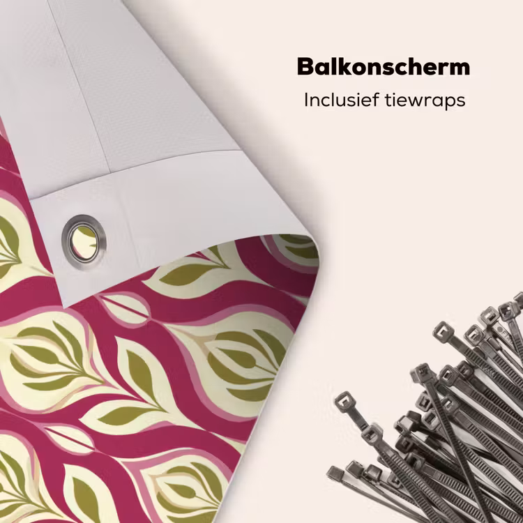 Balkonscherm - Retro - Floraal - Paars — 4