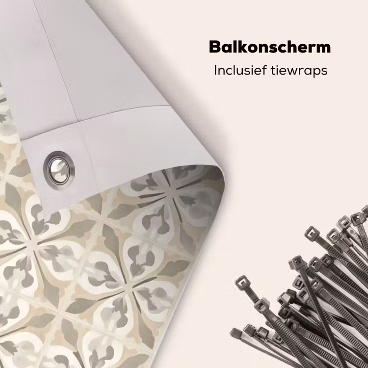 Balkonscherm - Tegel - Motief - Beige — 4