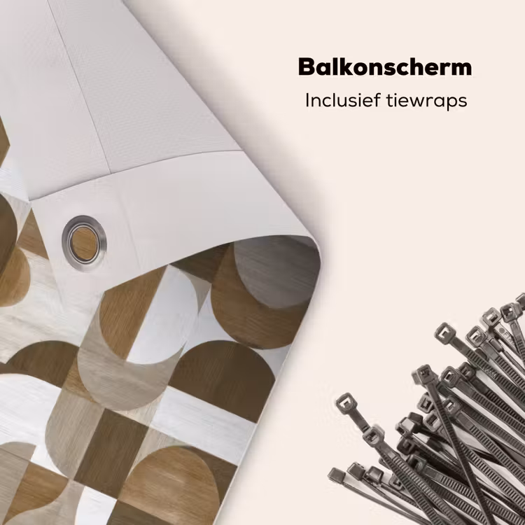 Balkonscherm - Abstract - Retro - Bruin — 4