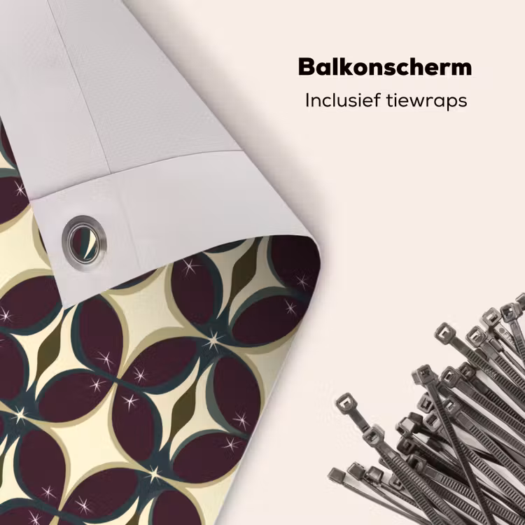 Balkonscherm - Cirkel - Retro - Kleurrijk — 4