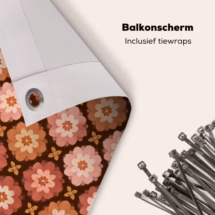 Balkonscherm - Geometrisch - Bloemen - Kleurrijk — 4