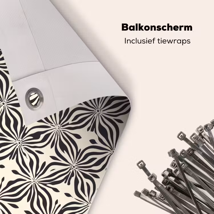 Balkonscherm - Grafisch - Patroon - Zwart — 4