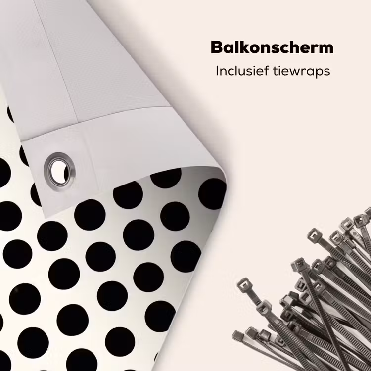 Balkonscherm - Klassiek - Stippen - Zwart — 4