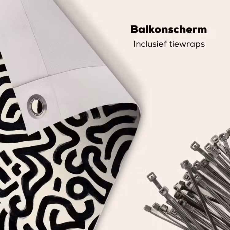 Balkonscherm - Modern - Abstract - Zwart — 4