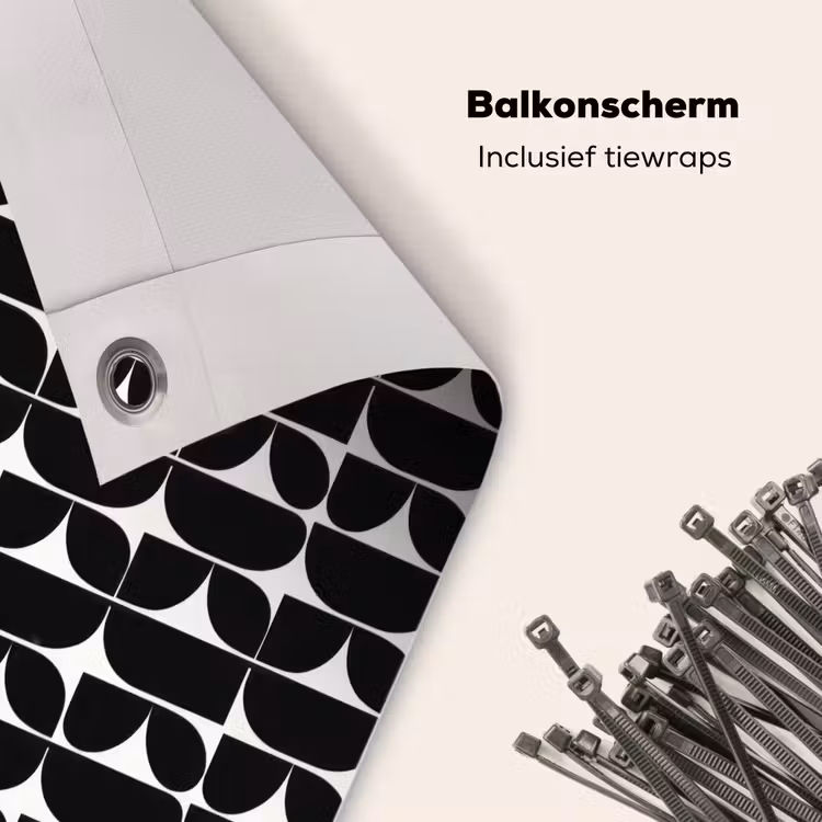 Balkonscherm - Modern - Geometrisch - Zwart — 4
