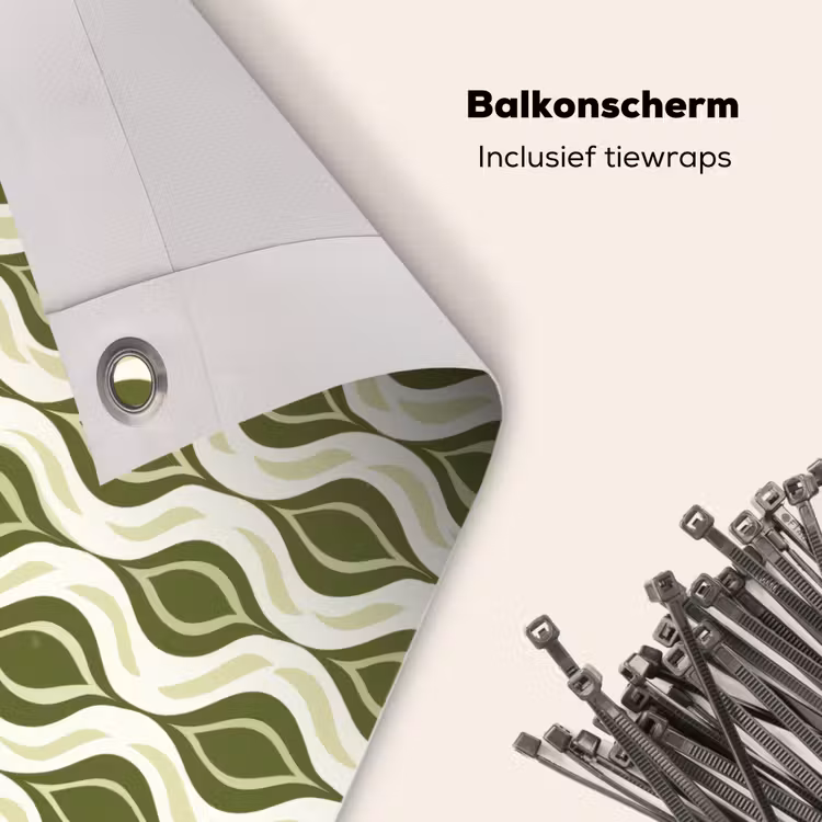 Balkonscherm - Patroon - Retro - Groen — 4