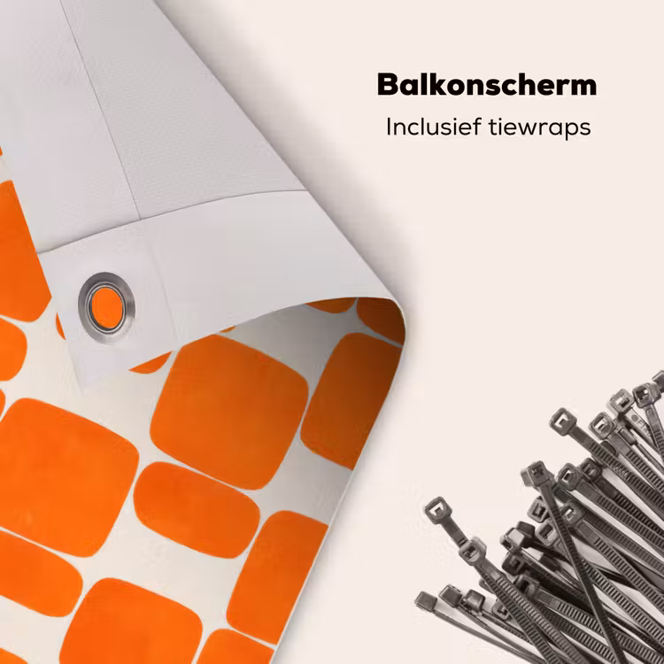 Balkonscherm - Patroon - Retro - Oranje — 4