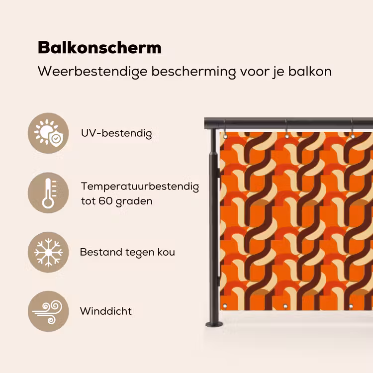 Balkonscherm - Retro - Modern - Kleurrijk — 3
