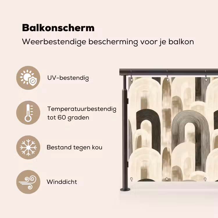 Balkonscherm - Abstract - Patroon - Bogen — 3