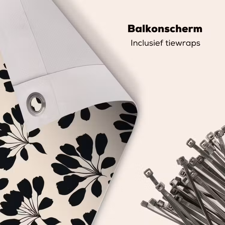 Balkonscherm - Abstract - Patroon - Zwart — 4