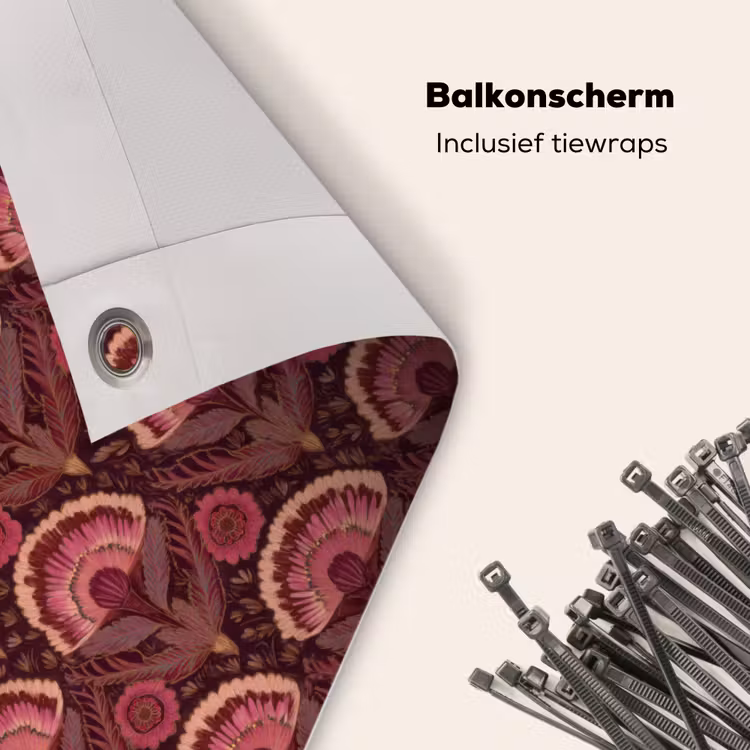 Balkonscherm - Antiek - Bloemen - Kleurrijk — 4