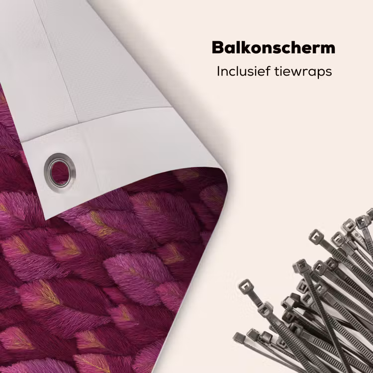 Balkonscherm - Bladeren - Patroon - Burgundy — 4
